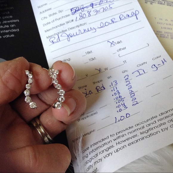 Vintage Kay’s 14k White Gold Diamond Journey Earrings, 1-Carat Total, & Certific - Picture 11 of 14